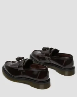 Adrian Arcadia Leren Tassel Loafers in Cherry Red