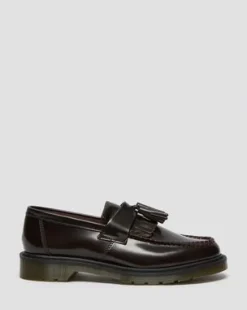 Adrian Arcadia Leren Tassel Loafers in Cherry Red