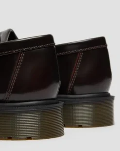 Adrian Arcadia Leren Tassel Loafers in Cherry Red