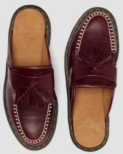 Adrian Leren Mules in Cherry Red