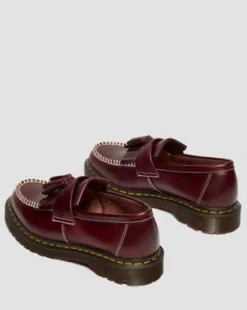Adrian Orleans Leren Tassel Loafers in Cherry Red