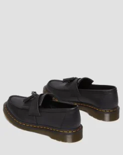 Adrian Virginia Leren Tassel Loafers in Zwart
