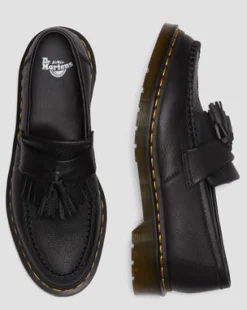 Adrian Virginia Leren Tassel Loafers in Zwart
