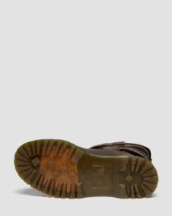 Anistone Crazy Horse Leren Biker Boots met Twee Riemen in Donkerbruin