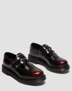 8065 Arcadia Rub-Off Leren Mary Jane Schoenen in Cherry Red