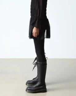 1B60 Bex Pisa Leren Kniehoge Laarzen in Zwart
