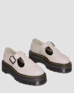 Bethan Pisa Leren Platform Mary Jane Schoenen in Vintage Taupe