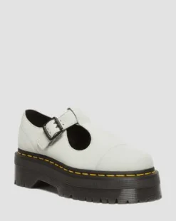 Bethan Tumbled Nubuck Leren Platform Mary Jane Schoenen in Smoked Mint