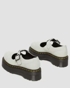 Bethan Tumbled Nubuck Leren Platform Mary Jane Schoenen in Smoked Mint