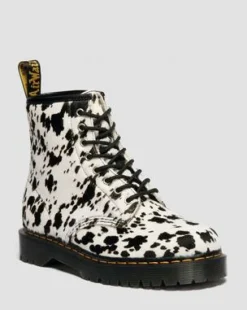 1460 Bex Dalmatian Hair-On Leren Laarzen in Crème & Zwart