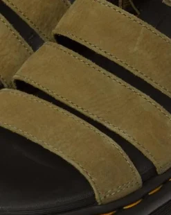 Blaire getrommeld nubuck sandalen in Muted Olive