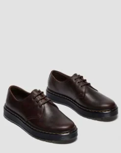 BROOKLINE LO CRAZY HORSE LEREN SCHOENEN in Donkerbruin