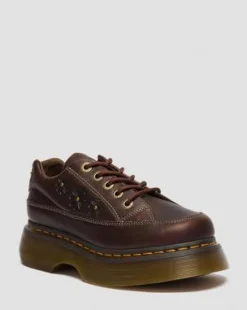 Buzz Flower Grizzly Leren Schoenen met Vijf Veterogen in Donkerbruin