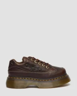 Buzz Flower Grizzly Leren Schoenen met Vijf Veterogen in Donkerbruin