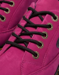 BUZZ GETROMMELDE NUBUCK SCHOENEN MET VIJF VETEROGEN in Roze