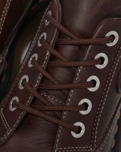 Buzz Grizzly leren schoenen met vijf veterogen in Donkerbruin