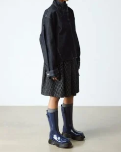 Buzz Hi Distressed Lakleren Laarzen in Donkerblauw