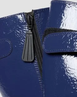 Buzz Hi Distressed Lakleren Laarzen in Donkerblauw