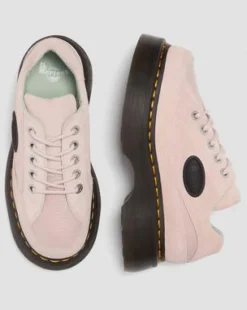 Buzz leren schoenen met vijf veterogen in Poederroze