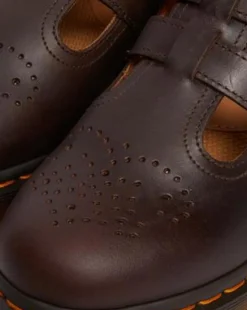 8065 Crazy Horse Leren Mary Jane Schoenen in Donkerbruin
