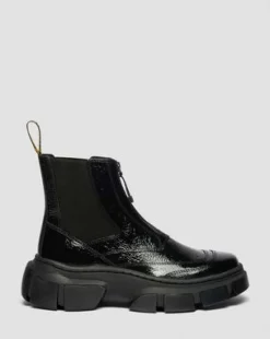 DMXL Distressed Lakleren Chelsea Boots in Zwart