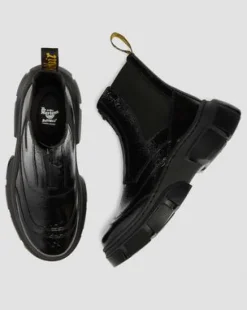 DMXL Distressed Lakleren Chelsea Boots in Zwart