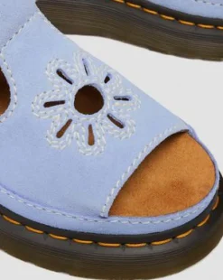 Dunnet Flower Buttersoft leren sandalen in Korenbloemblauw