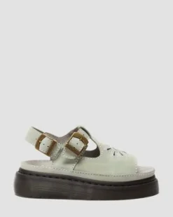 Dunnet Flower Buttersoft leren sandalen in Saliegroen
