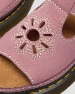 Dunnet Flower Nubuck Platformsandalen in Dusty Roze