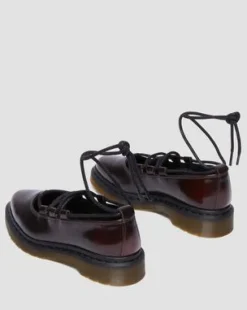 Elphie II leren ballerina's in Cherry Red