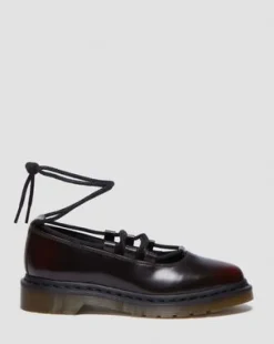 Elphie II leren ballerina's in Cherry Red