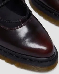 Elphie II leren ballerina's in Cherry Red