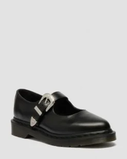 Elphie Mary Jane Atlas Leren Schoenen in Zwart