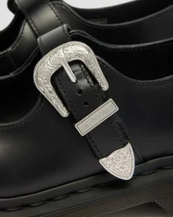 Elphie Mary Jane Atlas Leren Schoenen in Zwart