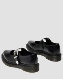 Elphie Mary Jane Atlas Leren Schoenen in Zwart