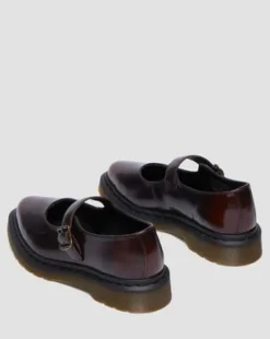 Elphie Mary Jane leren schoenen in Cherry Red