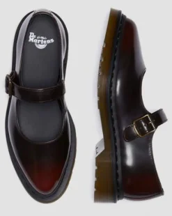 Elphie Mary Jane leren schoenen in Cherry Red