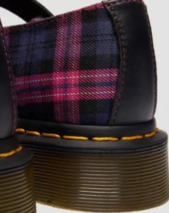 ELPHIE MARY JANE TARTAN SCHOENEN in Zwart & Roze Multi