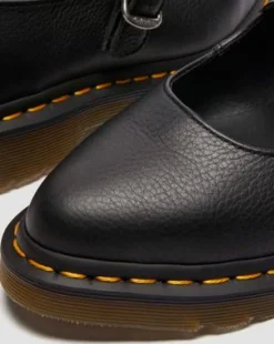 Elphie Virginia leren Mary Jane schoenen in Zwart