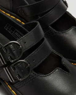 Eviee Sendal Leren Mary Jane Schoenen met Hak in Zwart