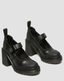 Eviee Tech Strap Mary Jane Schoenen Met Hak in Zwart