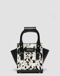 Extra Kleine Dalmatian Hair-On Leren Draagtas in Crème & Zwart