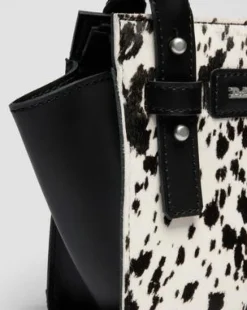 Extra Kleine Dalmatian Hair-On Leren Draagtas in Crème & Zwart