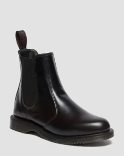 Flora Smooth Leren Chelsea Boots in Zwart