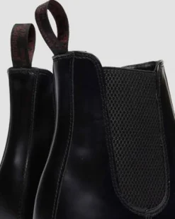 Flora Smooth Leren Chelsea Boots in Zwart
