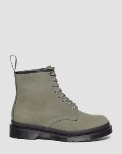1460 Gemalen Nubuck Leren Veterlaarzen in Nickel Grey