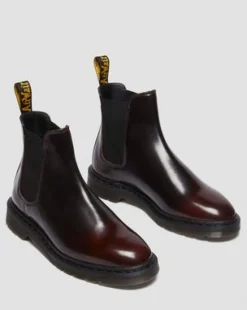 Graeme Arcadia Leren Chelsea Boots in Cherry Red