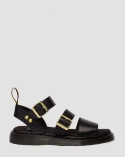 Gryphon Atlas Leren Gladiatorsandalen in Zwart
