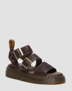 Gryphon Quad Grizzly leren sandalen in Donkerbruin