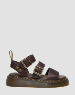 Gryphon Quad Grizzly leren sandalen in Donkerbruin